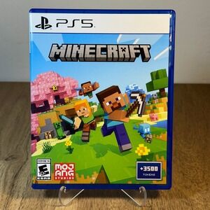 Mojang Minecraft Video Game PS5 Blue Excellent 3500 Tokens Physical Disc